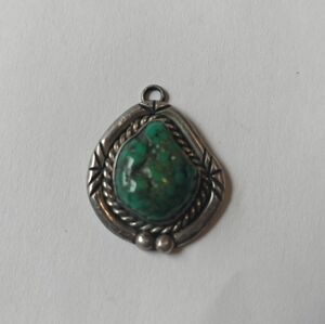 Vintage Darrell Victor Turquoise Sterling Silver Pendant